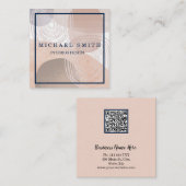 Carte De Visite Carré Personalized Custom Minimalist Modern QR Code Logo (Devant / Derrière)