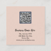 Carte De Visite Carré Personalized Custom Minimalist Modern QR Code Logo (Dos)