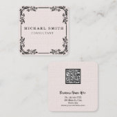 Carte De Visite Carré Personalized Custom Minimalist Modern QR Code Logo (Devant / Derrière)