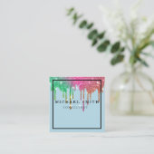Carte De Visite Carré Personalized Minimalist Modern QR Code Logo Square (Debout devant)