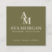 Carte De Visite Carré Personalized QR Code Modern Square (Devant)
