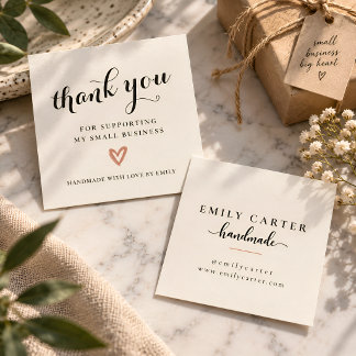 Carte De Visite Carré Personalized Small Business Thank You Square Card