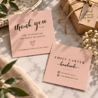 Carte De Visite Carré Personalized Small Business Thank You Square Card