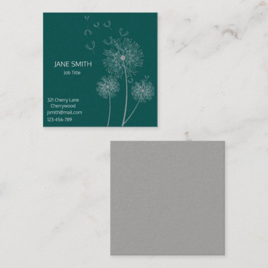 Carte De Visite Carré Personnalisable floral moderne simple élégant (Devant / Derrière)