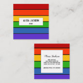 Carte De Visite Carré Personnalisé | Arc-en-ciel (Devant / Derrière)