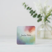 Carte De Visite Carré Personnalisé Moderne Art Abstrait Modèle Élégant (Debout devant)