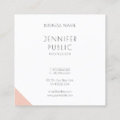 Carte De Visite Carré Personnalisé Moderne Professionnel Élégant Simple  (Dos)