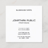 Carte De Visite Carré Personnalisé noir&blanc moderne élégant Modèle sim (Dos)