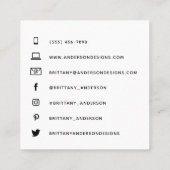 Carte De Visite Carré Personnalisé nommé Gold Turquoise Vert (Dos)