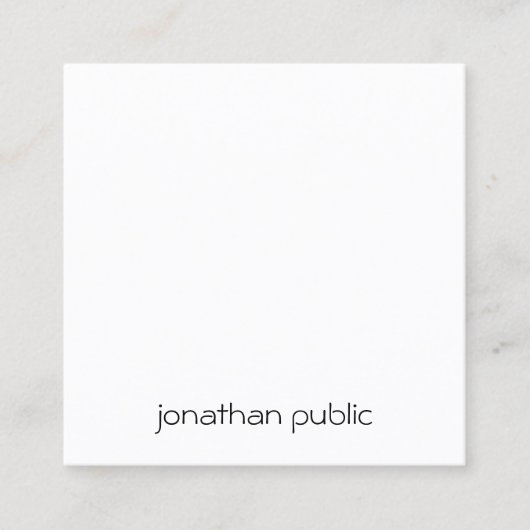 Carte De Visite Carré Personnalisé Simple Professionnel Élégant Modèle m (Devant)