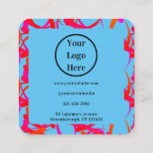 Carte De Visite Carré Personnalisé Unique Moderne Abstrait (Dos)