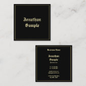 Carte De Visite Carré Personnaliser Elegant Gold Old English Script Modè (Devant / Derrière)