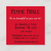 Carte De Visite Carré Personnaliser Femme Fatale (Dos)