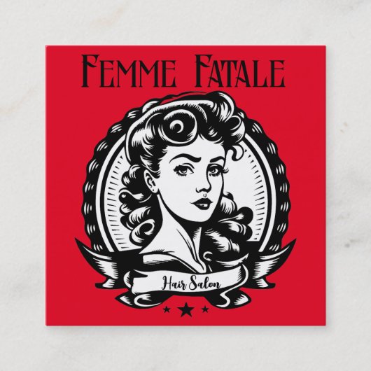 Carte De Visite Carré Personnaliser Femme Fatale (Devant)
