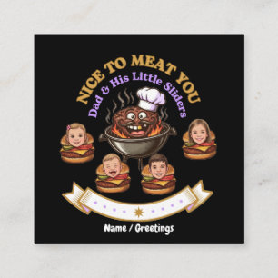 Carte De Visite Carré Personnalisez le cadeau du maître du grill BBQ Nic