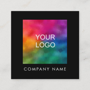 Carte De Visite Carré Personnalisez votre logo d'entreprise Modèle moder