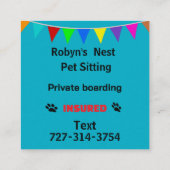 Carte De Visite Carré Pet Sitting  (Dos)