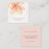 Carte De Visite Carré Pétales d'aquarelle orange jaune wedding planner (Devant / Derrière)