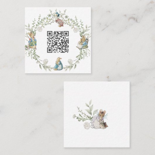 Carte De Visite Carré Peter the Rabbit Wildflower QR Code (Devant / Derrière)