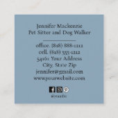 Carte De Visite Carré Petit chien animal de compagnie et marcheur de chi (Dos)