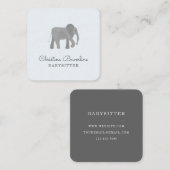 Carte De Visite Carré Petit éléphant (Devant / Derrière)