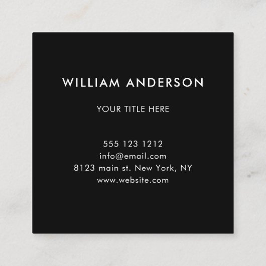 Carte De Visite Carré Petit professionnel  (Dos)