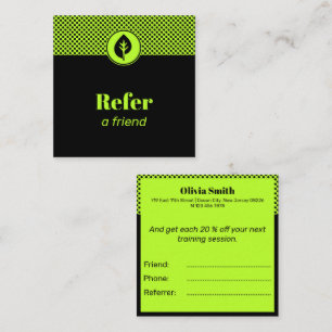 Carte De Visite Carré Petite Entreprise Entrepreneur Référer Un Ami