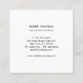 Carte De Visite Carré Phases de la lune Astrologie Yoga Professeur (Dos)