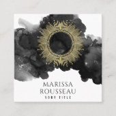 Carte De Visite Carré Phases de lune céleste dorée (Devant)