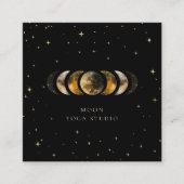 Carte De Visite Carré Phases de lune d'or céleste (Devant)