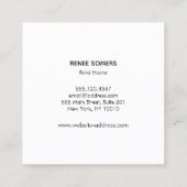 Carte De Visite Carré Phases de lune main travailleur énergétique (Dos)