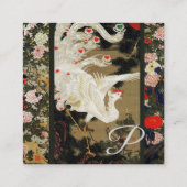 Carte De Visite Carré PHOENIX D'AMOUR VOLANT, Plumes blanches, Coeurs, F (Dos)