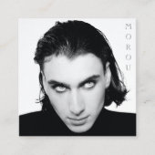 Carte De Visite Carré Photo Black & White l Modèle Acteur moderne Décont (Devant)