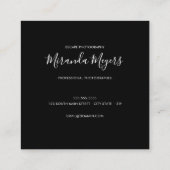 Carte De Visite Carré Photo Collage Script Photographe professionnel (Dos)