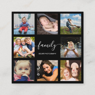 Carte De Visite Carré Photo Collage Script Photographe professionnel