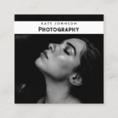 Carte De Visite Carré Photo de logo d'entreprise simple moderne (Devant)