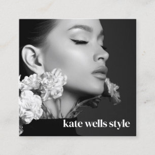 Carte De Visite Carré Photo des icônes de réseau des médias sociaux