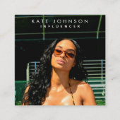 Carte De Visite Carré Photo d'Influenceur moderne Code QR Médias sociaux (Devant)