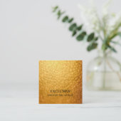 Carte De Visite Carré Photo exclusive Noir Or Martelé (Debout devant)