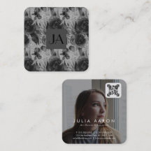 Photo florale noir et blanc professionnel Code QR
