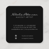 Carte De Visite Carré photo marine bleu argenté (Dos)