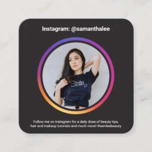 Carte De Visite Carré Photo médias sociaux Instagram dégradé tendance no