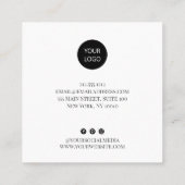 Carte De Visite Carré Photo minimaliste (Dos)