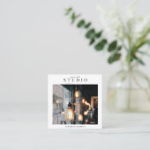 Carte De Visite Carré Photo minimaliste (Debout devant)
