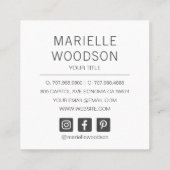 Carte De Visite Carré Photo minimaliste moderne simple (Dos)