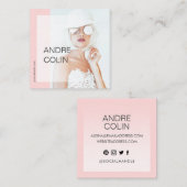 Carte De Visite Carré Photo moderne & tendance Beauté & mode (Devant / Derrière)