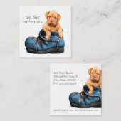 Carte De Visite Carré Photo pour animaux de compagnie (Devant / Derrière)