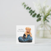 Carte De Visite Carré Photo pour animaux de compagnie (Debout devant)