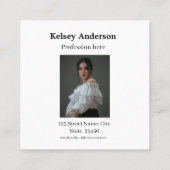 Carte De Visite Carré Photo profession moderne s'adressent simplement au (Dos)