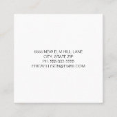 Carte De Visite Carré Photo professionnelle moderne (Dos)